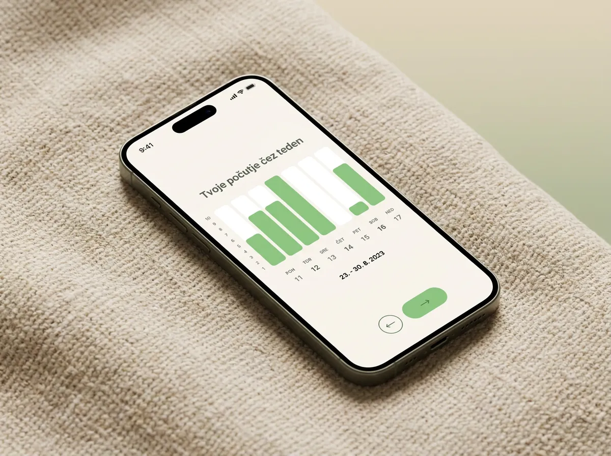 Person using a mental-health app on a phone